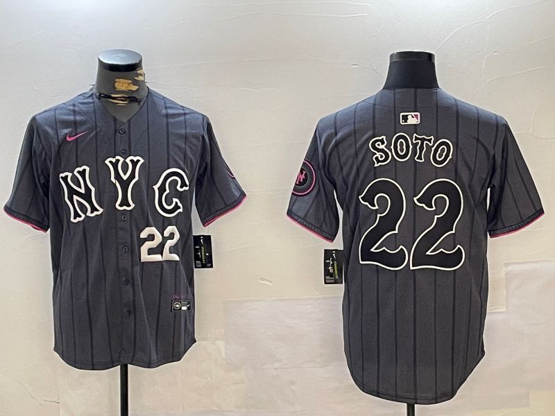 Men New York Mets #22 Soto Black City Edition 2024 Nike MLB Jersey style 2->new york mets->MLB Jersey